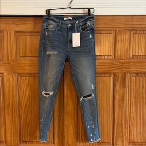 Flying Monkey Blue Skinny Jeans Distressed Modern